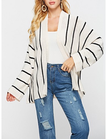 Women Casual Loose Striped Cardigan