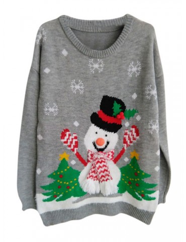 Christmas Cartoon Print Long Sleeve Casual Sweater