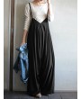 Spaghetti Strap Solid Color Wide Leg Loose Casual Romper